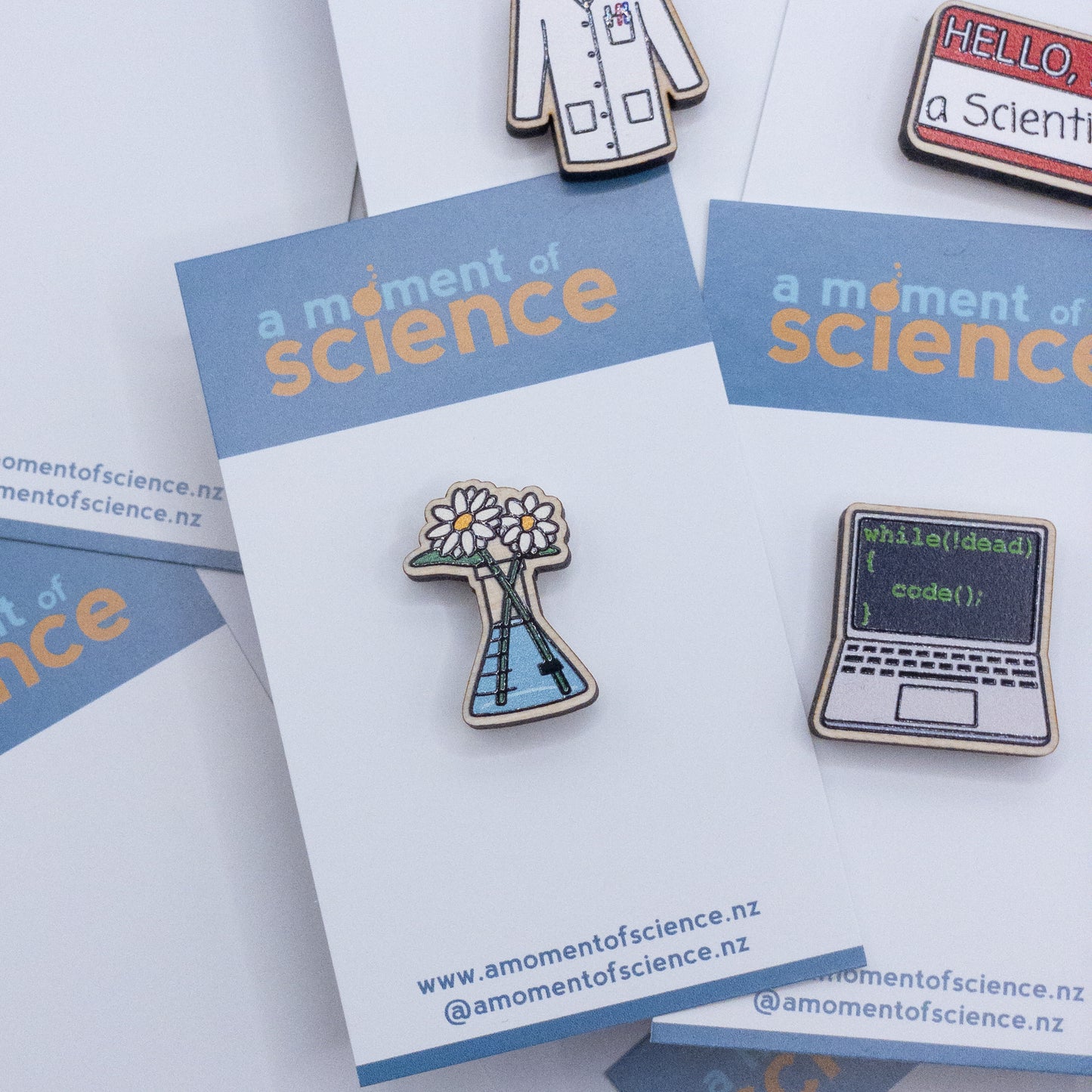 Flower in a Flask Wooden Pin