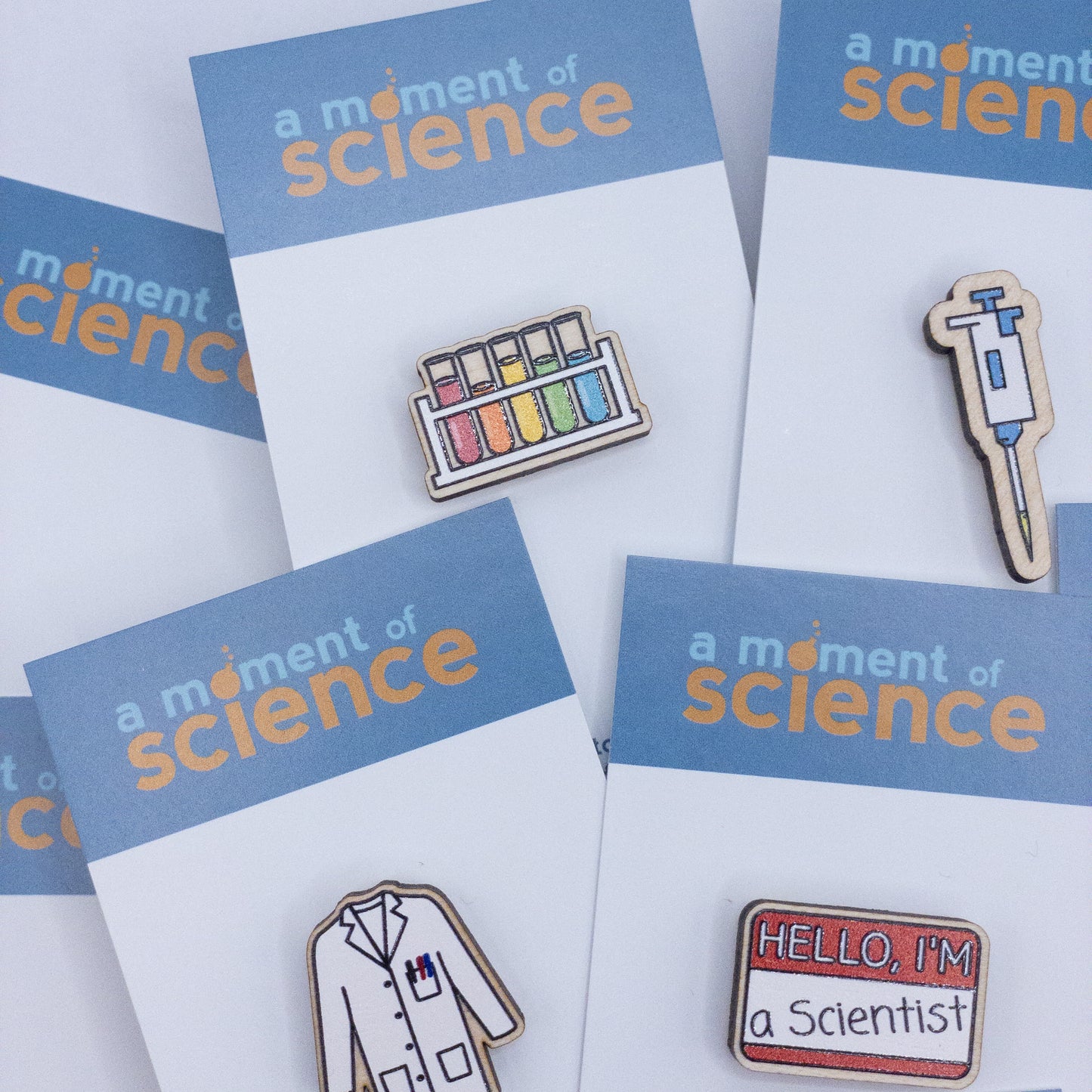 Rainbow Test Tubes Wooden Pin