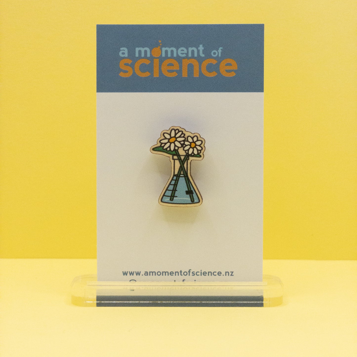 Flower in a Flask Wooden Pin