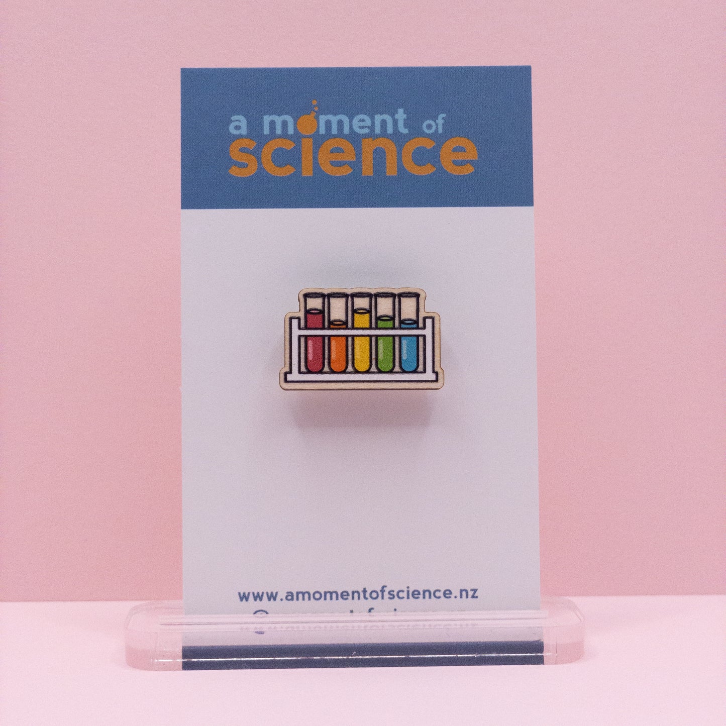 Rainbow Test Tubes Wooden Pin