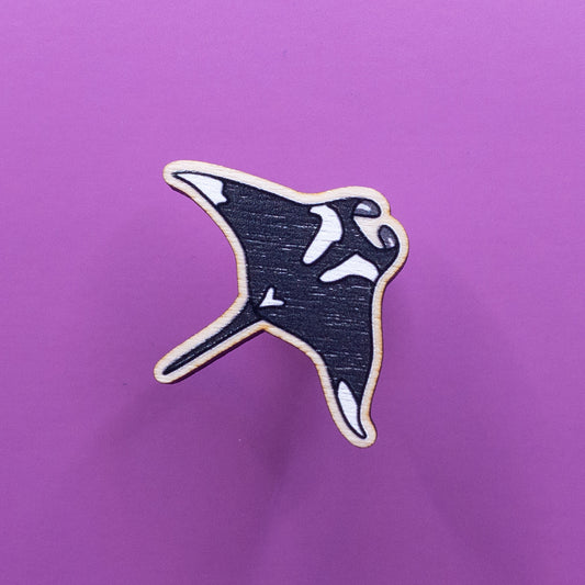 Manta Ray Wooden Pin