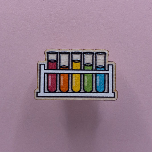 Rainbow Test Tubes Wooden Pin