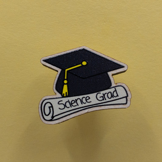 Science Graduation Wooden Pin